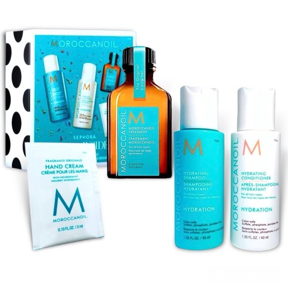 Moroccanoil Set: Hydrating Shampoo & Conditioner—Treatment Oil—Hand Cream *NIB* - Picture 1 of 5